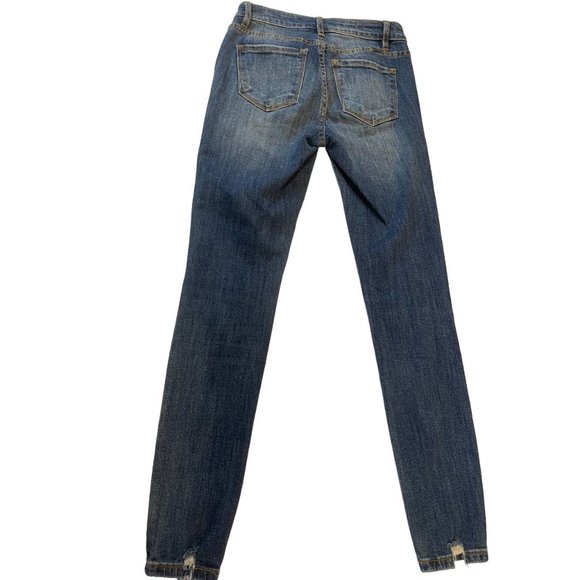 KanCan Womens Jeans Skinny Leg Distressed Low Rise Flat Front Blue Size W28 - Picture 2 of 10